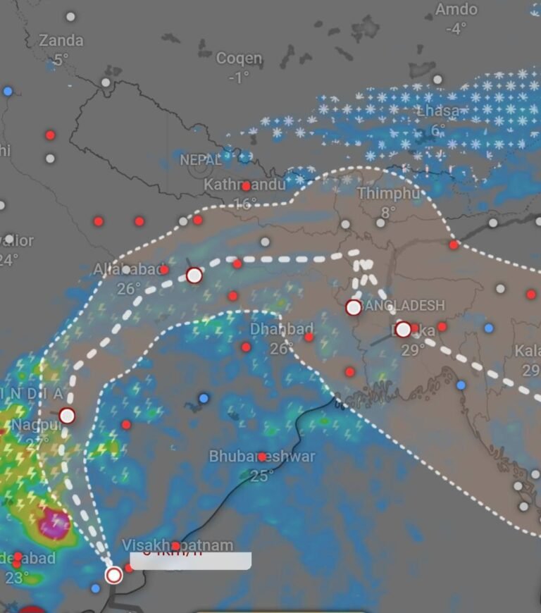 मोन्था’ चक्रवातको प्रभाव : नेपालमा कार्तिक १३ देखि १५ गतेसम्म वर्षा र हुरीको संभावना