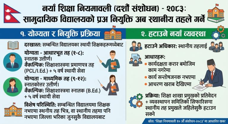 सामुदायिक विद्यालयको प्रअ नियुक्ति अब स्थानीय तहले गर्ने, यस्तो छ योग्यता र नयाँ व्यवस्था