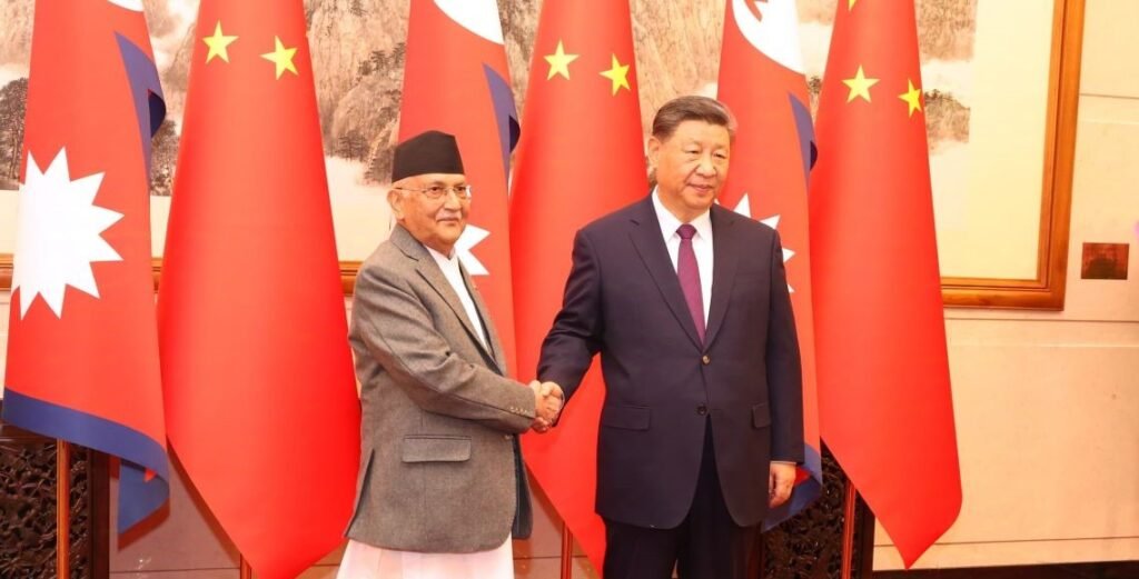 प्रधानमन्त्री केपी शर्मा ओली र चिनियाँ राष्ट्रपति सी चिनफिङबीच शिष्टाचार भेटवार्ता